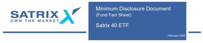 Satrix 40 Fact sheet 2020