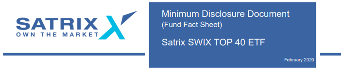 Satrix Swix 40 Factsheet 2020