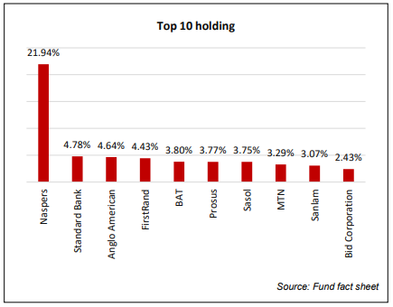 Satrix Swix 40 Top 10 holdings 2020