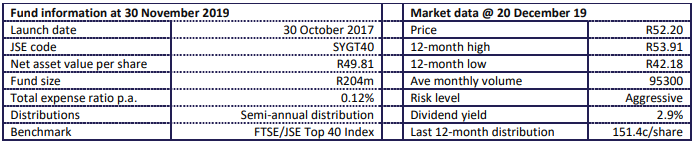 Sygnia Top 40 Fund performance