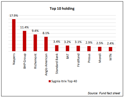 Sygnia Top 40 Top Holdings 2020